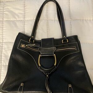 Dolce & Gabbana Black and Gold Structured Shoulder Bag